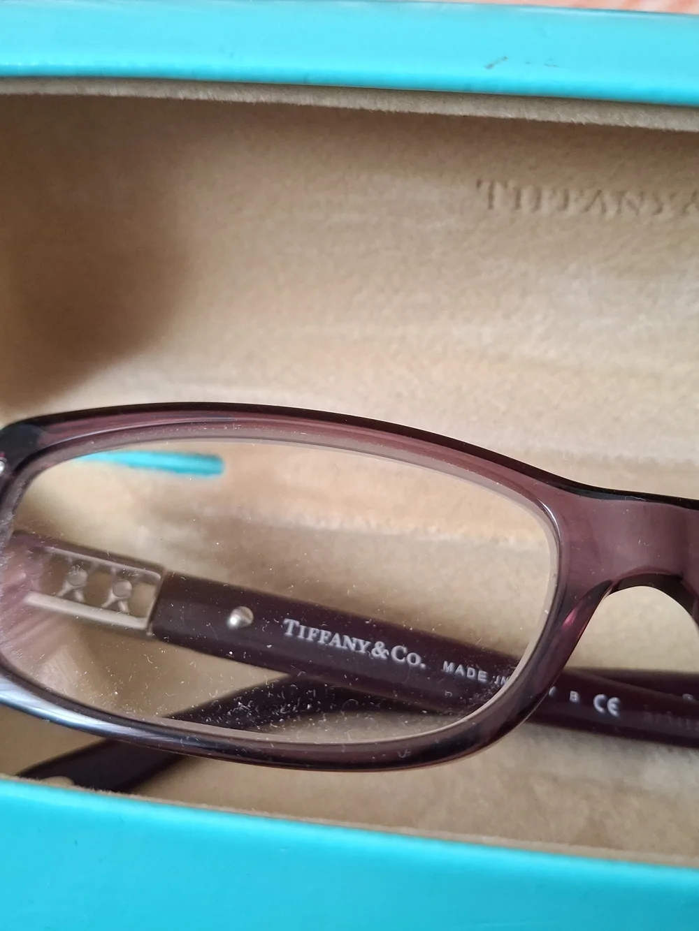 Tiffany & Co. Women's Deep Purple Eyeglass with Crystal-Studded Temples